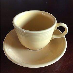 Vintage Fiesta Ware Yellow Tea Cup & Saucer Set